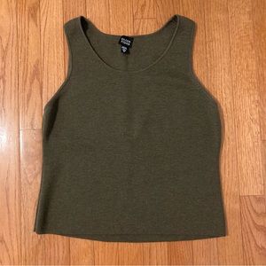 Eileen Fisher wool tank top/shell, olive green, scoop neck